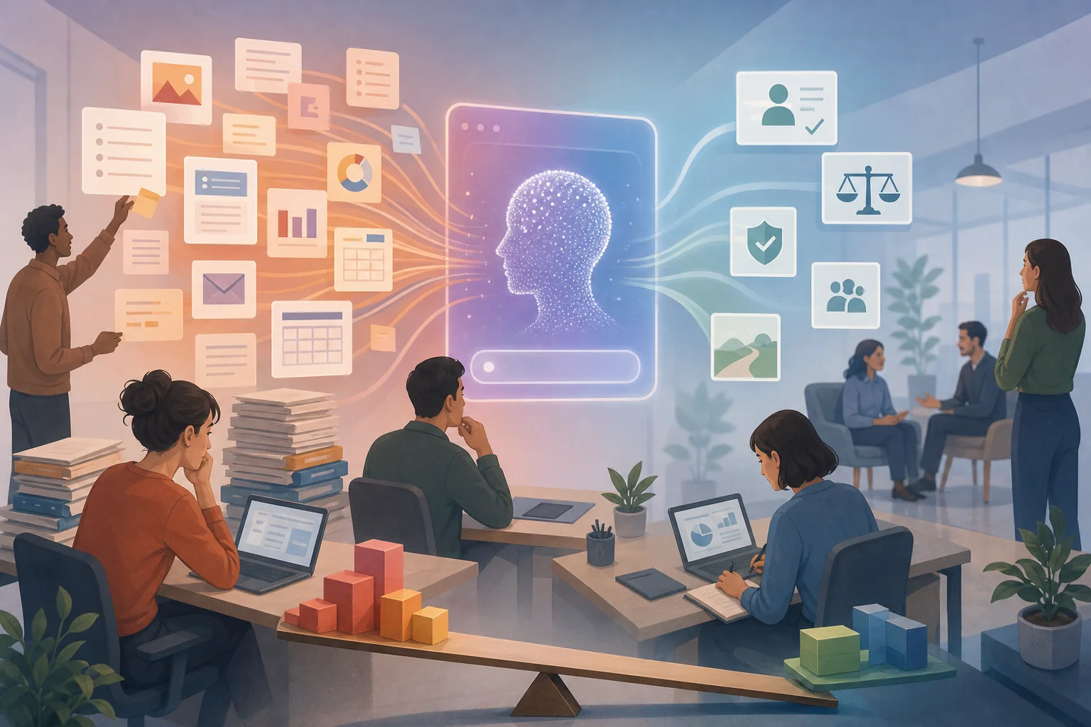 GenAI adoption is moving faster than workplace guidance, and task mix is shifting